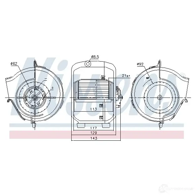 Моторчик вентилятора печки NISSENS 87768 L7BRD 99 1424834592 5707286466630 изображение 5