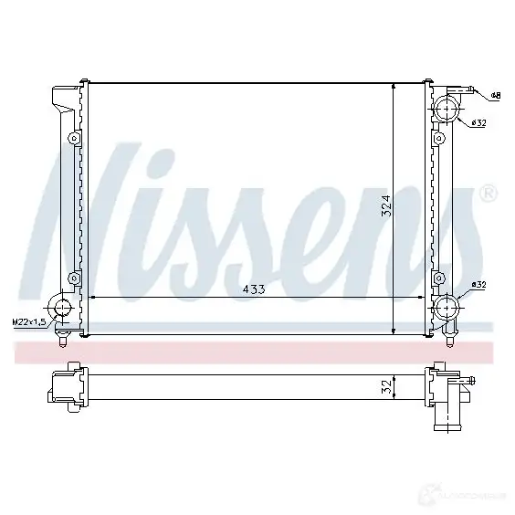 Радиатор охлаждения двигателя NISSENS 5707286221628 F 8IBQ 651811 1220698 изображение 4