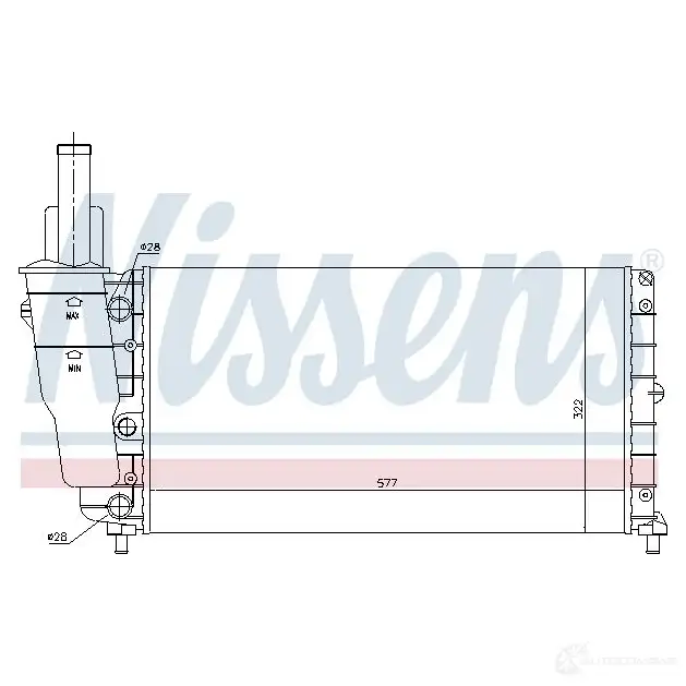 Радиатор охлаждения двигателя NISSENS 61858 5707286198708 1218661 9 OZZV изображение 1