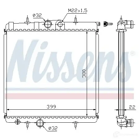 Радиатор охлаждения двигателя NISSENS 63708A SNHG9 P 1219865 5707286212817 изображение 5