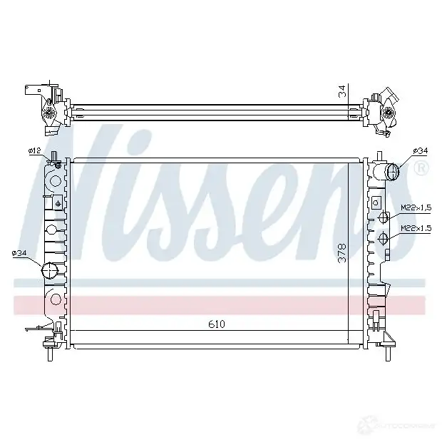 Радиатор охлаждения двигателя NISSENS 630121 1219483 XFO 3T 5707286208568 изображение 5