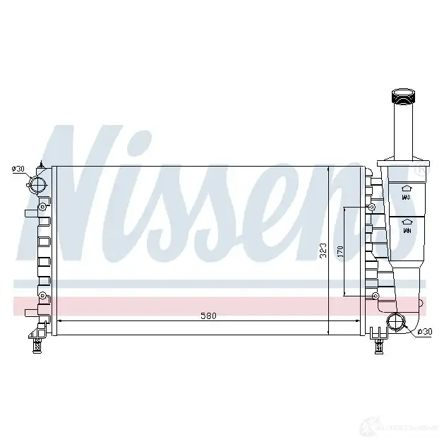 Радиатор охлаждения двигателя NISSENS 5707286198883 61888 X92HEC A 1218677 изображение 4