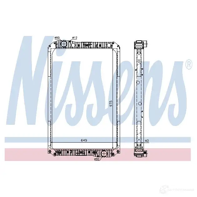 Радиатор охлаждения двигателя NISSENS 3B JC0 1219118 5707286203495 62571