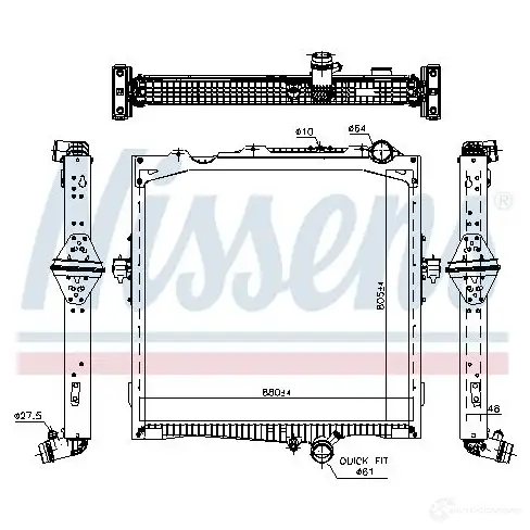 Радиатор охлаждения двигателя NISSENS 1219987 637877 5707286381636 62 EW8 изображение 1