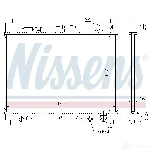 Радиатор охлаждения двигателя NISSENS 5707286220331 1220605 TV LVCG 64798 изображение 4