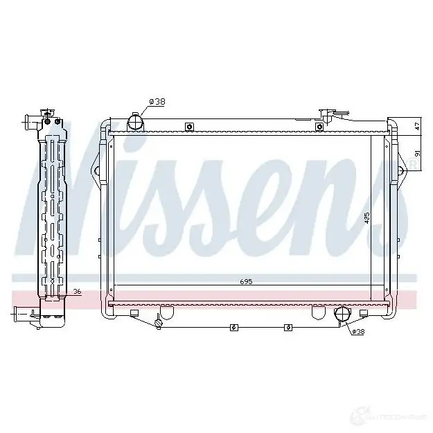 Радиатор охлаждения двигателя NISSENS 67290 MP2 23 5707286347878 1221166 изображение 0