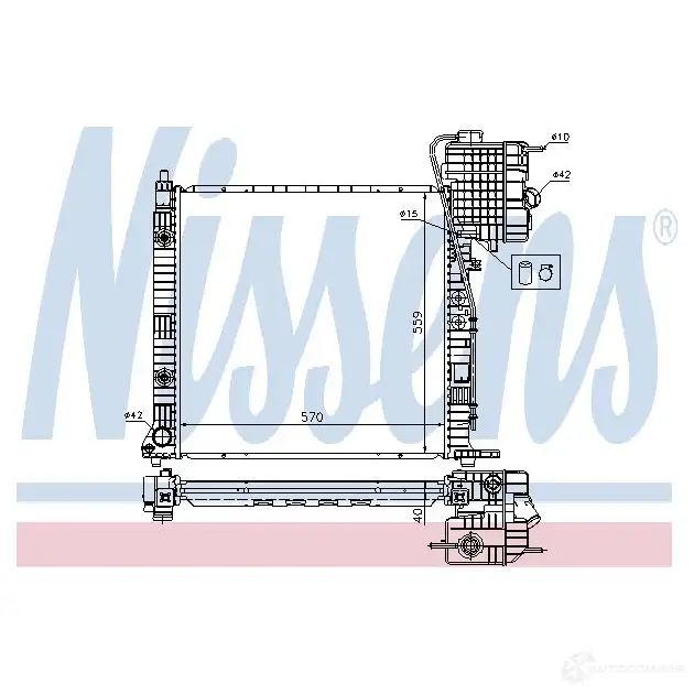 Радиатор охлаждения двигателя NISSENS 1219108 5707286203433 M3KY5 J 62561 изображение 0