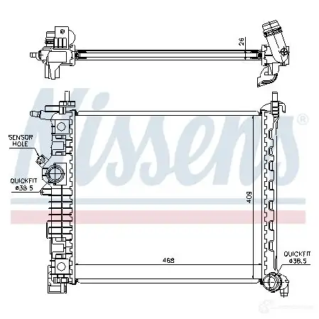 Радиатор охлаждения двигателя NISSENS R1DE EL 5707286213609 1219995 63788A - Изображение 1