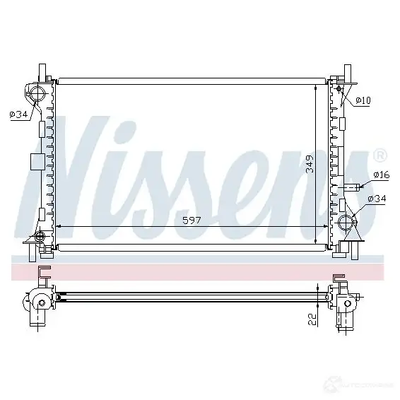 Радиатор охлаждения двигателя NISSENS 62075A 1218788 5707286199910 A SS0T7I изображение 4