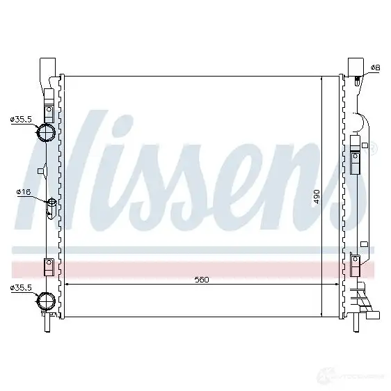 Радиатор охлаждения двигателя NISSENS TLD2 U 1219921 637623 5707286363458 изображение 4