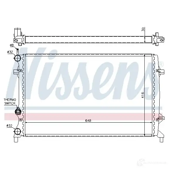 Радиатор охлаждения двигателя NISSENS 65296 1220781 BT 2LF 5707286344365 изображение 5