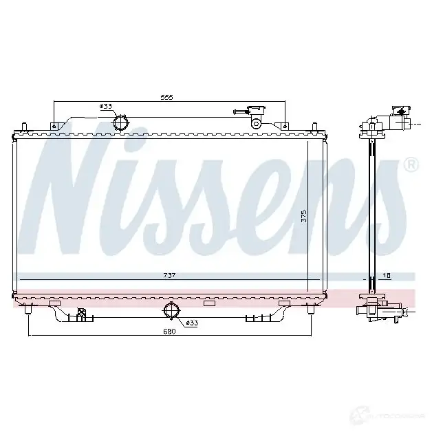 Радиатор охлаждения двигателя NISSENS 5707286410848 ML ELY 68555 1221493 изображение 1