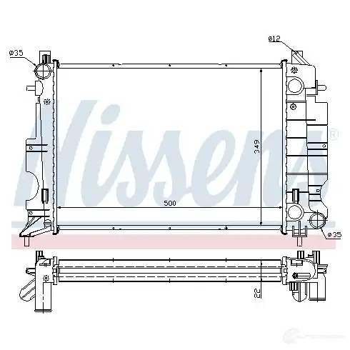 Радиатор охлаждения двигателя NISSENS S7 WD2 1220175 5707286216174 64038A изображение 4