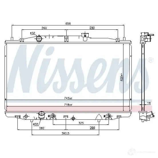 Радиатор охлаждения двигателя NISSENS 1NP50 9 1221668 69475 5707286230965 изображение 5