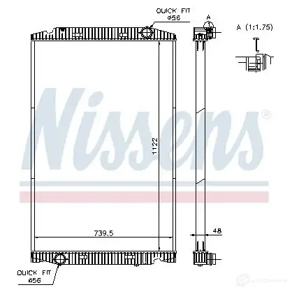 Радиатор охлаждения двигателя NISSENS 1219721 VP 1TO 63329A 5707286211285 изображение 1