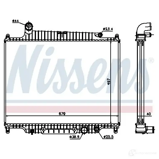 Радиатор охлаждения двигателя NISSENS 5707286218178 643222 22Y 4F 1220345 изображение 4