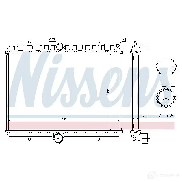 Радиатор охлаждения двигателя NISSENS 5707286212558 63621A 7SZFC M 1219843 изображение 4