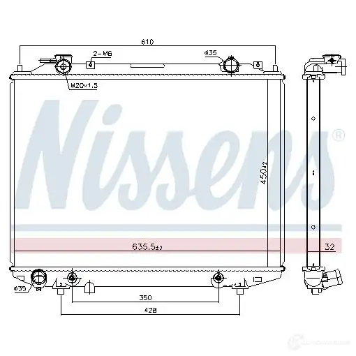 Радиатор охлаждения двигателя NISSENS 5707286361591 1221482 68535 IZ NVB изображение 1