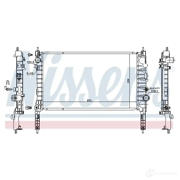 Радиатор охлаждения двигателя NISSENS 1220058 63874 MBCJ 27F 5707286214538 - Изображение 1