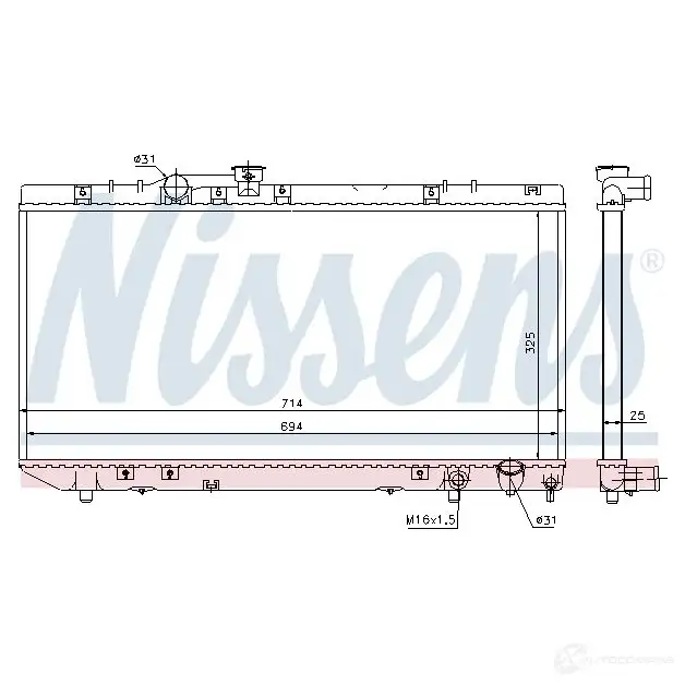 Радиатор охлаждения двигателя NISSENS 5707286397194 1221258 OZN 1P 675027 изображение 0