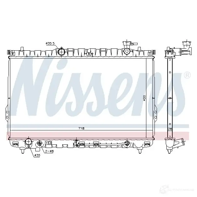 Радиатор охлаждения двигателя NISSENS 5707286397194 1221258 OZN 1P 675027 изображение 1