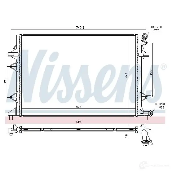 Интеркулер NISSENS F8UW VA 65017 1220669 5707286369047 изображение 1