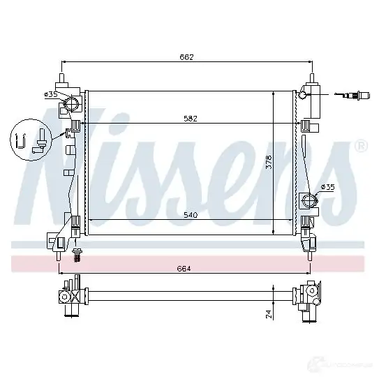Радиатор охлаждения двигателя NISSENS 63796 5707286213685 1220003 5 74KJK - Изображение 1