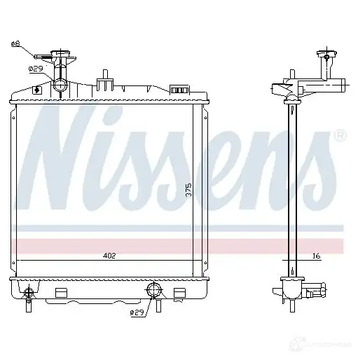 Радиатор охлаждения двигателя NISSENS 1219810 A 91WVF 5707286212428 636003 - Изображение 1