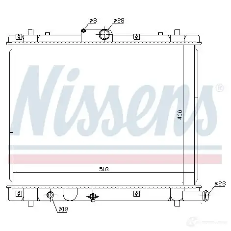 Радиатор охлаждения двигателя NISSENS 641759 5707286373051 1YZ HZ 1220264 изображение 1