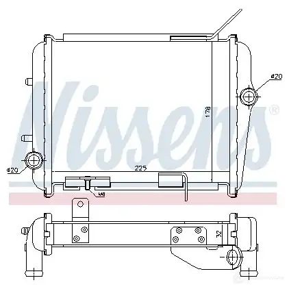 Радиатор охлаждения двигателя NISSENS 1217913 5707286382572 60362 OBI9 P5Y изображение 4