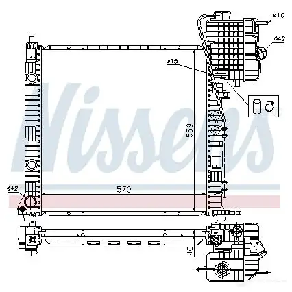 Радиатор охлаждения двигателя NISSENS 1219107 YB8 PKEZ 5707286269286 62559A изображение 5