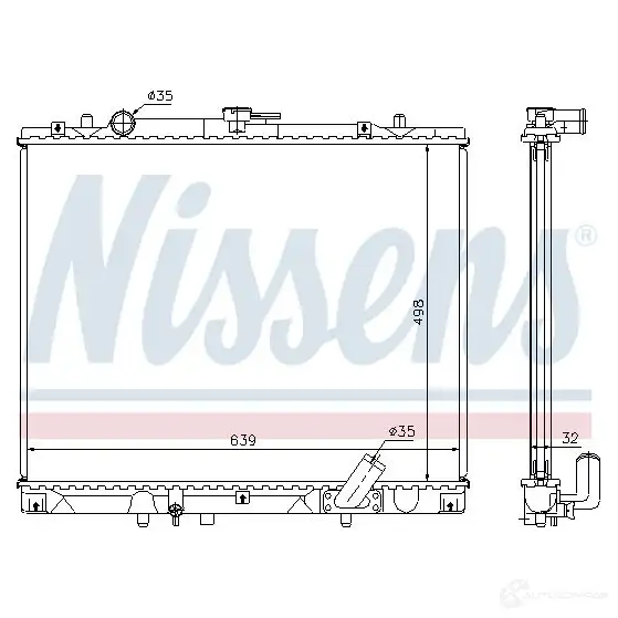 Радиатор охлаждения двигателя NISSENS 62895A JA00 V4 5707286207356 1219378 изображение 5