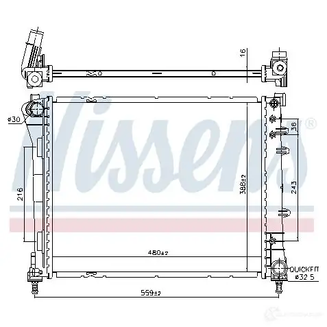 Радиатор охлаждения двигателя NISSENS 60622A 5707286192614 1218046 R BEKZ - Изображение 1