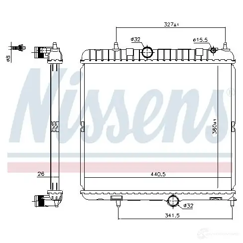 Радиатор охлаждения двигателя NISSENS 64629A 1220367 JLEO R 5707286218581 - Изображение 1