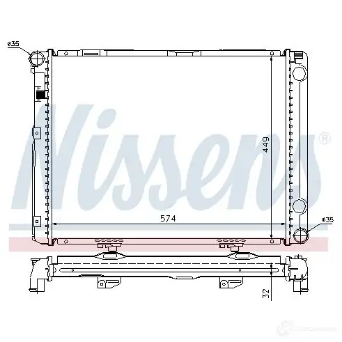 Радиатор охлаждения двигателя NISSENS 5707286205536 1219249 B 0HNVX 62732A изображение 1