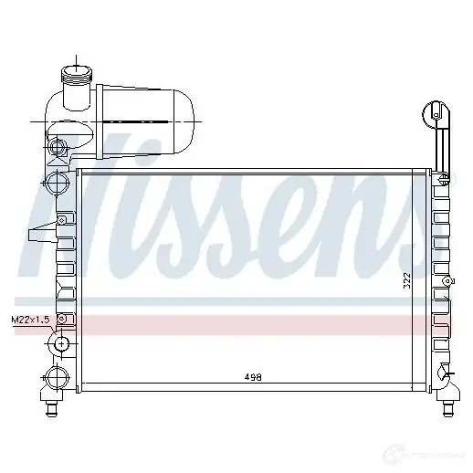 Радиатор охлаждения двигателя NISSENS 62403A MN A18V 5707286202245 1219007 - Изображение 1