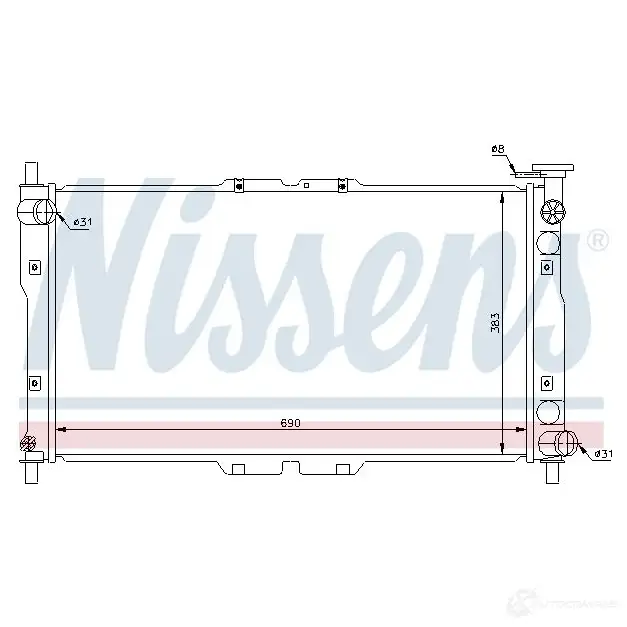 Радиатор охлаждения двигателя NISSENS 1220948 NQ Z8RD 66656 5707286225053 изображение 1