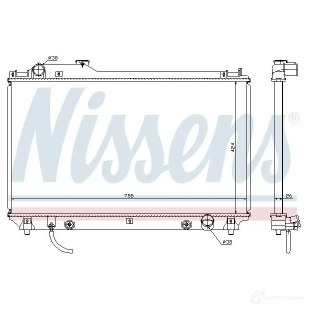 Радиатор охлаждения двигателя NISSENS 8FV9R M2 1220578 5707286219946 64764 изображение 1