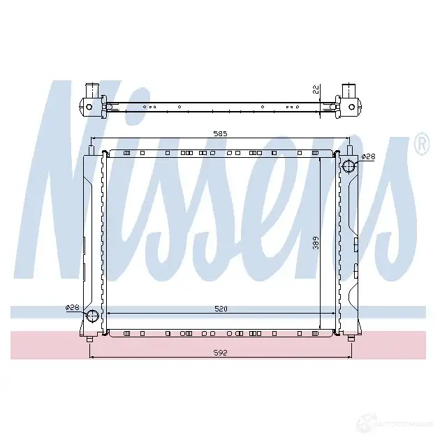 Радиатор охлаждения двигателя NISSENS D2MMN OT 64216a 6154590 5707286217751