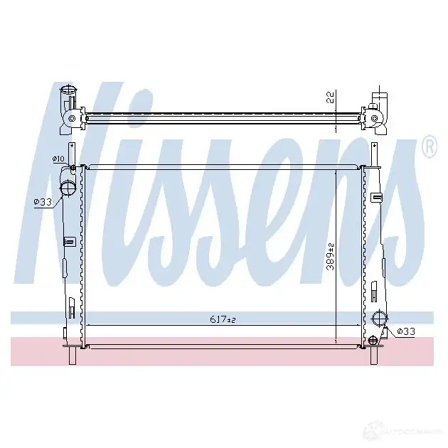 Радиатор охлаждения двигателя NISSENS 62041a 5707286199514 1218757 R6SP FXF