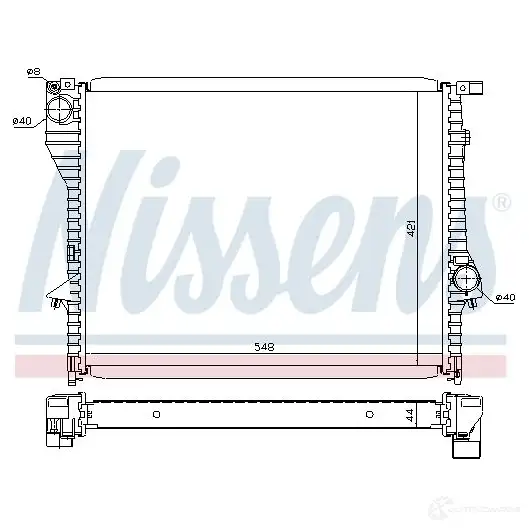 Радиатор охлаждения двигателя NISSENS 1218059 T9AG 8 5707286192751 60638 изображение 4