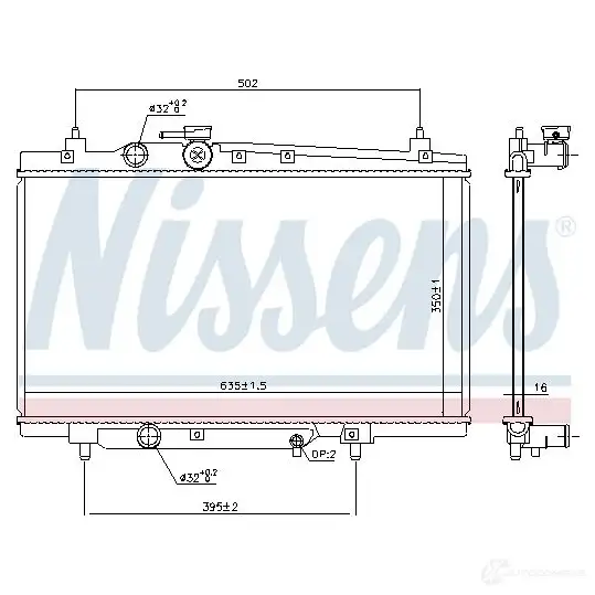 Радиатор охлаждения двигателя NISSENS PBG WG6 1437705814 606668 изображение 4