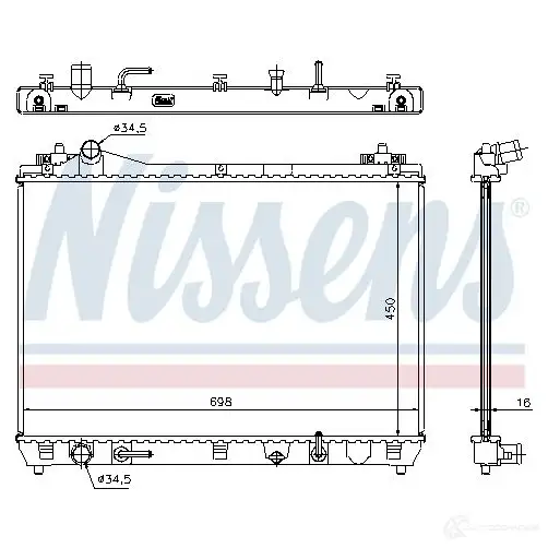 Радиатор охлаждения двигателя NISSENS 1220294 XS U1KX8 64199 5707286345133 изображение 5