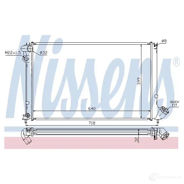 Радиатор охлаждения двигателя NISSENS 6154432 63733a PX 9FV 5707286213067