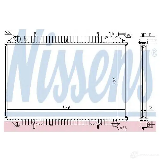 Радиатор охлаждения двигателя NISSENS SPAX Q6 62983a 1219462 5707286208230 изображение 0