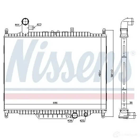 Радиатор охлаждения двигателя NISSENS XJ OP4T 64332 1220353 5707286374843 изображение 4
