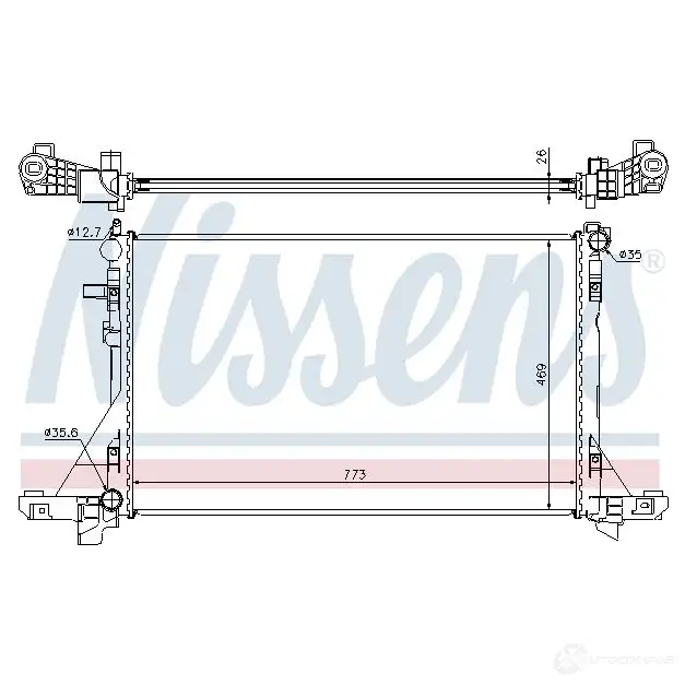 Радиатор охлаждения двигателя NISSENS 7RZZ 7X 1219985 5707286361966 6378750 - Изображение 1