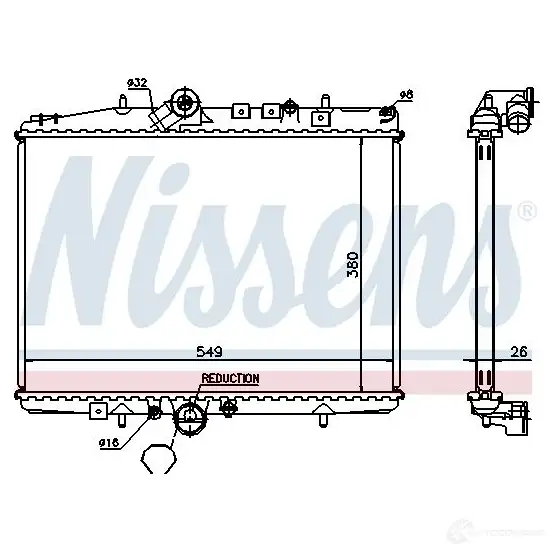 Радиатор охлаждения двигателя NISSENS 5707286197459 61663 1218485 H7PCPU 5 изображение 0