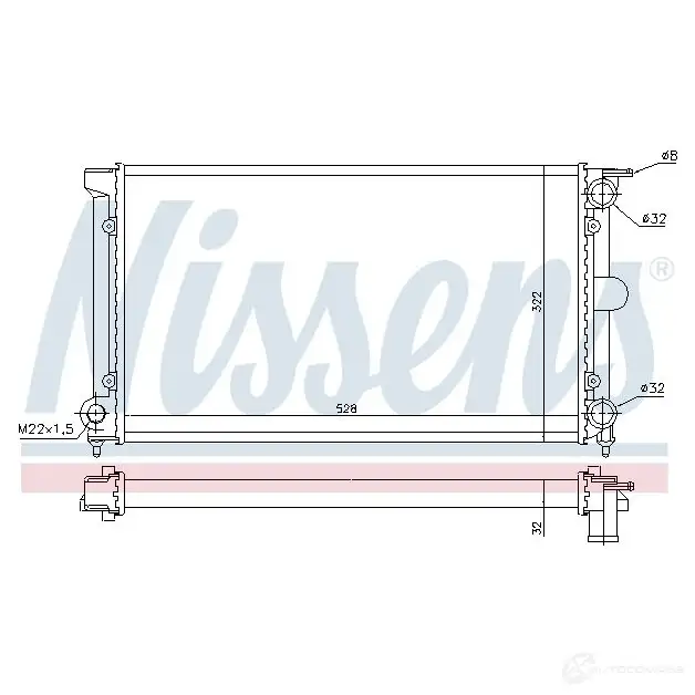 Радиатор охлаждения двигателя NISSENS 0LREJK T 5707286221369 1220682 65152a изображение 1