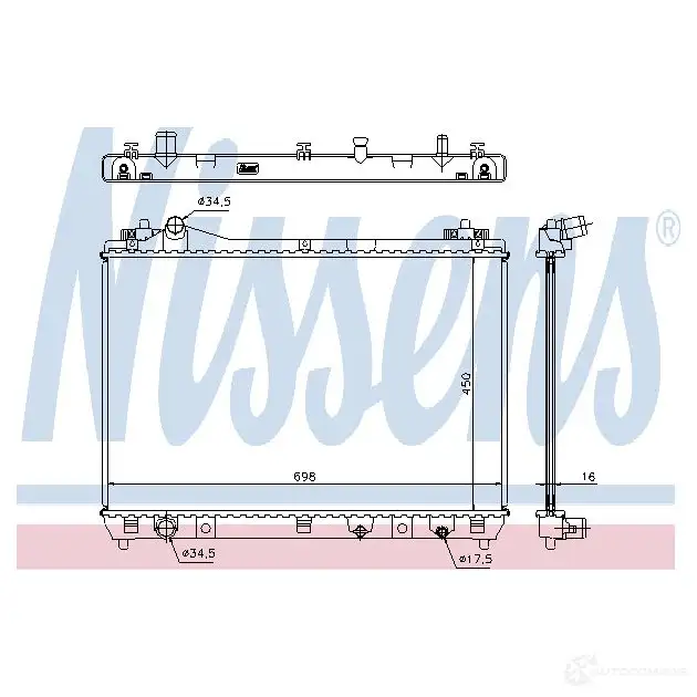 Радиатор охлаждения двигателя NISSENS 6154572 5707286271265 64201a JS5M1 DR